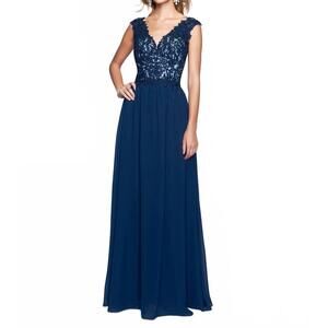 NEW NINA CANACCI long formal evening dress in navy